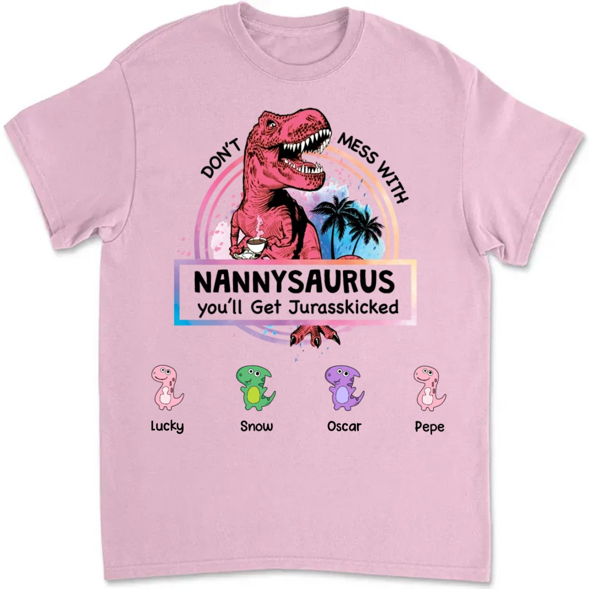 Family - Don't Mess With Grandmasaurus - Personalized T - Shirt - Makezbright Gifts