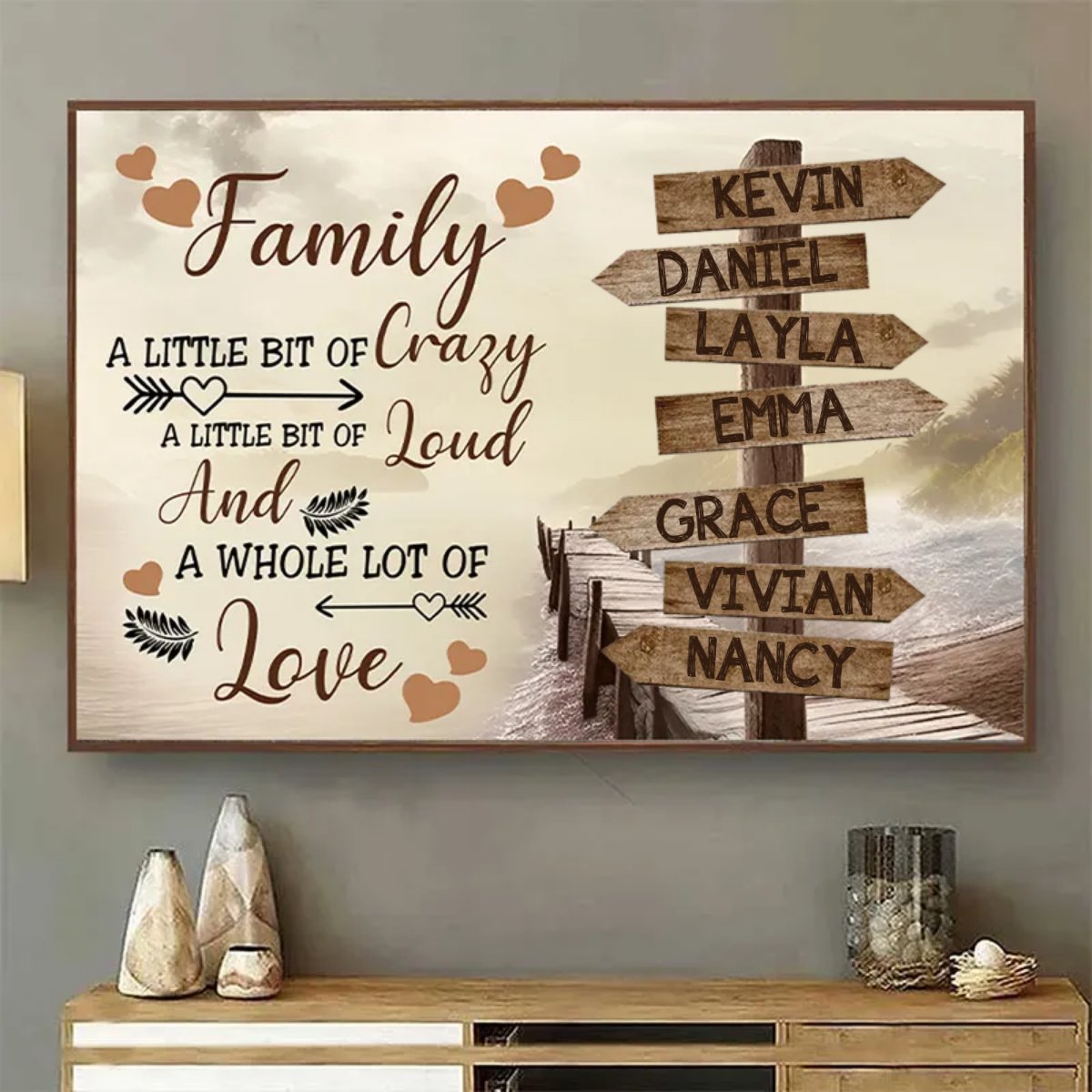 Family - Family A Little Bit Of Crazy - Personalized Poster - Makezbright Gifts