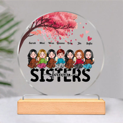 Family - Family Forever - Personalized Circle Acrylic Plaque - Makezbright Gifts