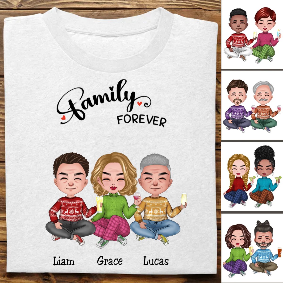 Family - Family Forever - Personalized T - Shirt (TB) - Makezbright Gifts