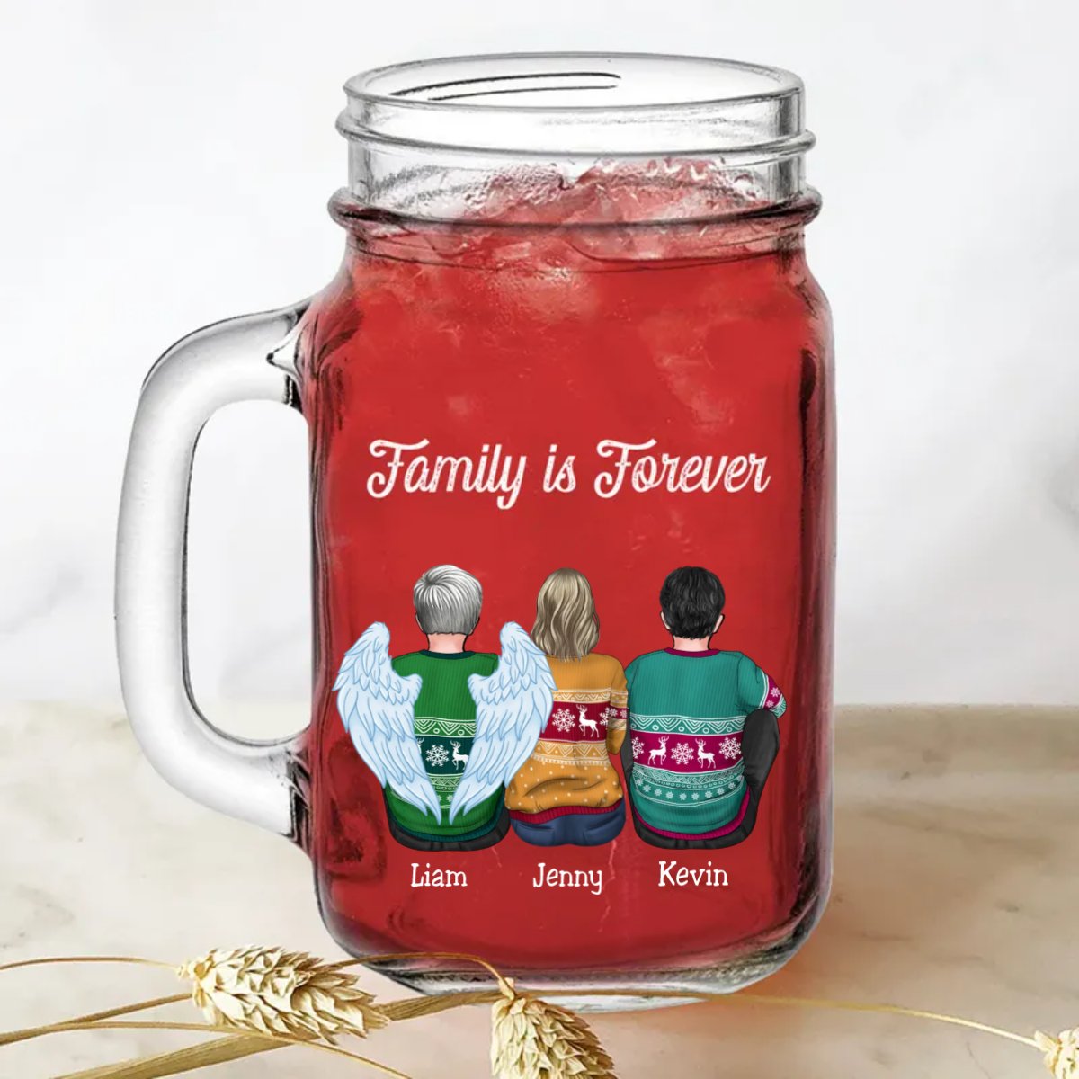 Family - Family Is Forever - Personalize Drinking Jar (TB) - Makezbright Gifts