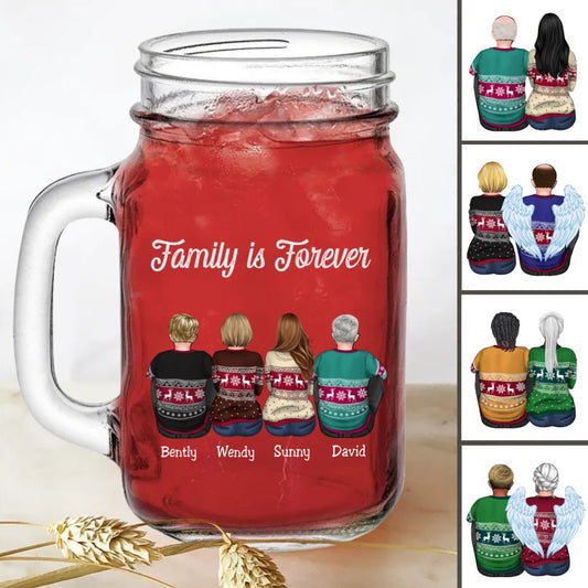 Family - Family Is Forever - Personalize Drinking Jar (TB) - Makezbright Gifts