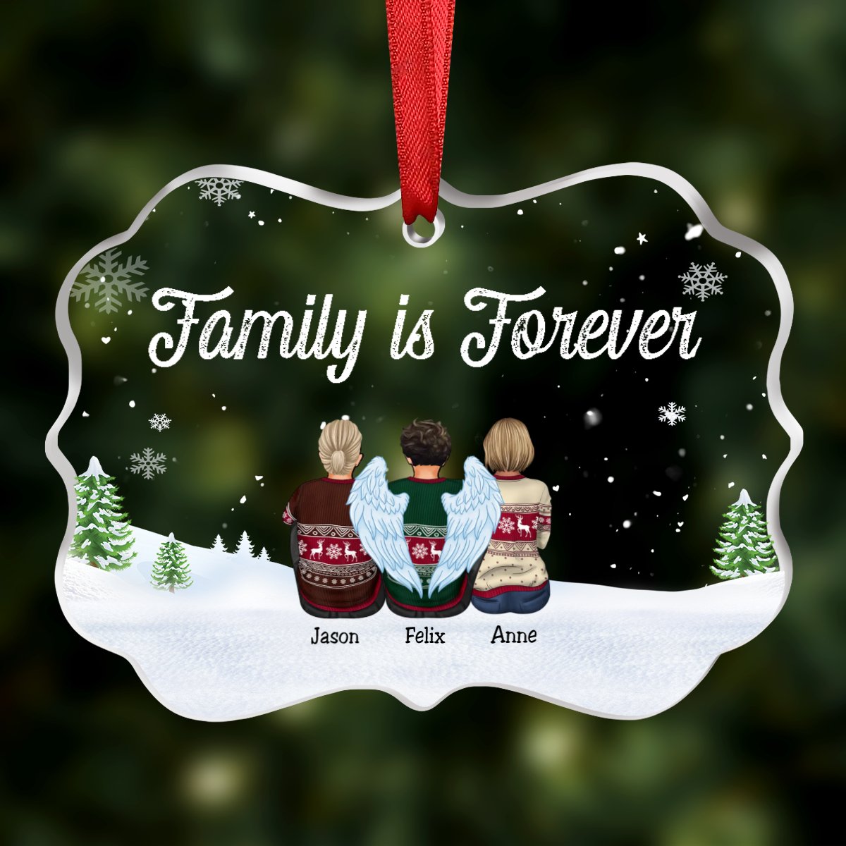 Family - Family Is Forever - Personalized Transparent Ornament (NN) - Makezbright Gifts