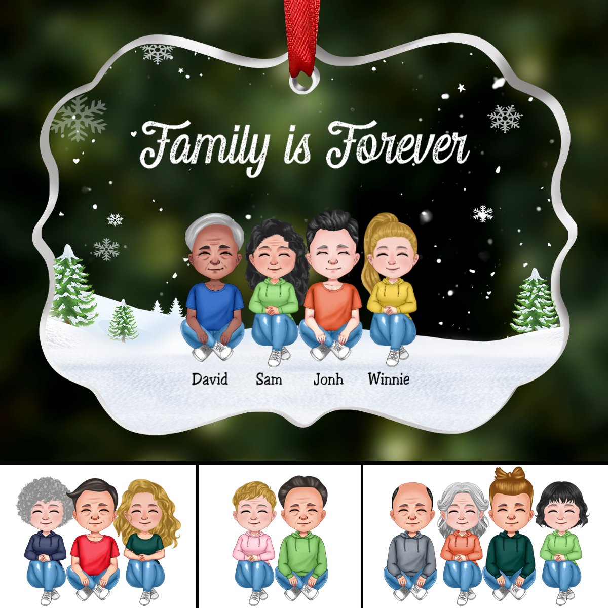 Family - Family Is Forever - Personalized Transparent Ornament (SA) - Makezbright Gifts