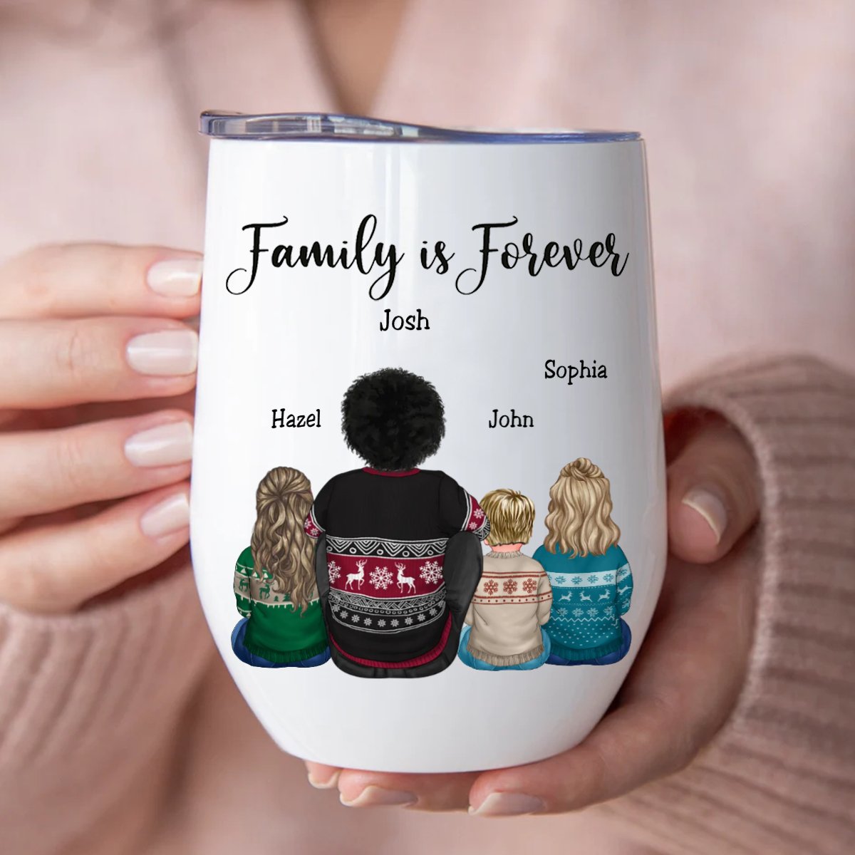 Family - Family Is Forever - Personalized Wine Tumbler (BU) - Makezbright Gifts