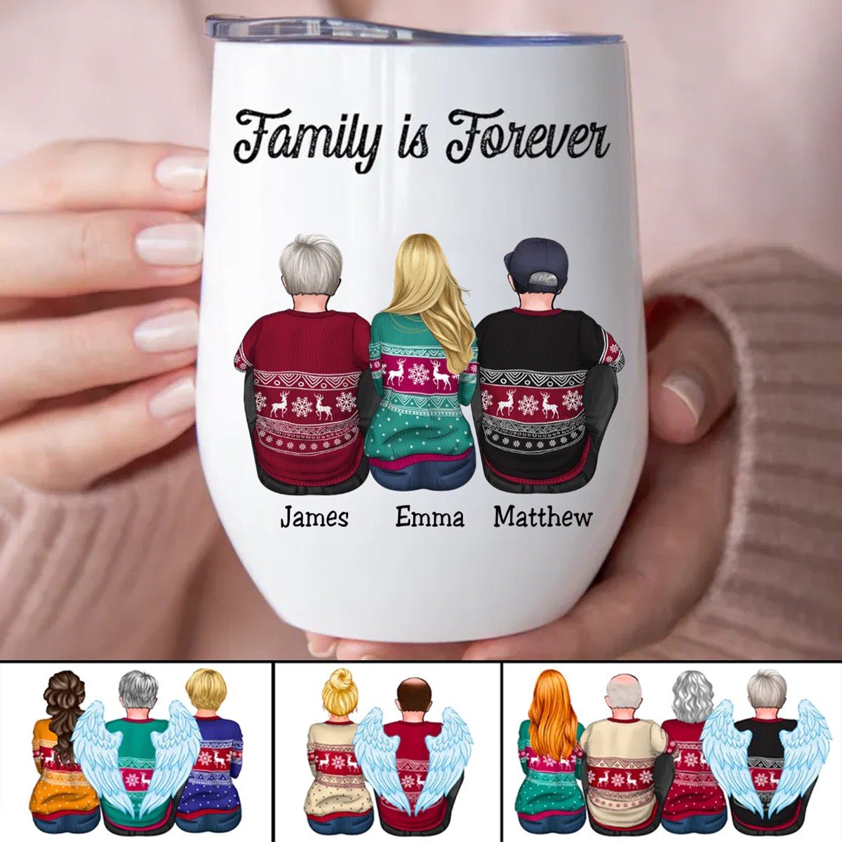 Family - Family Is Forever - Personalized Wine Tumbler T1 - Makezbright Gifts