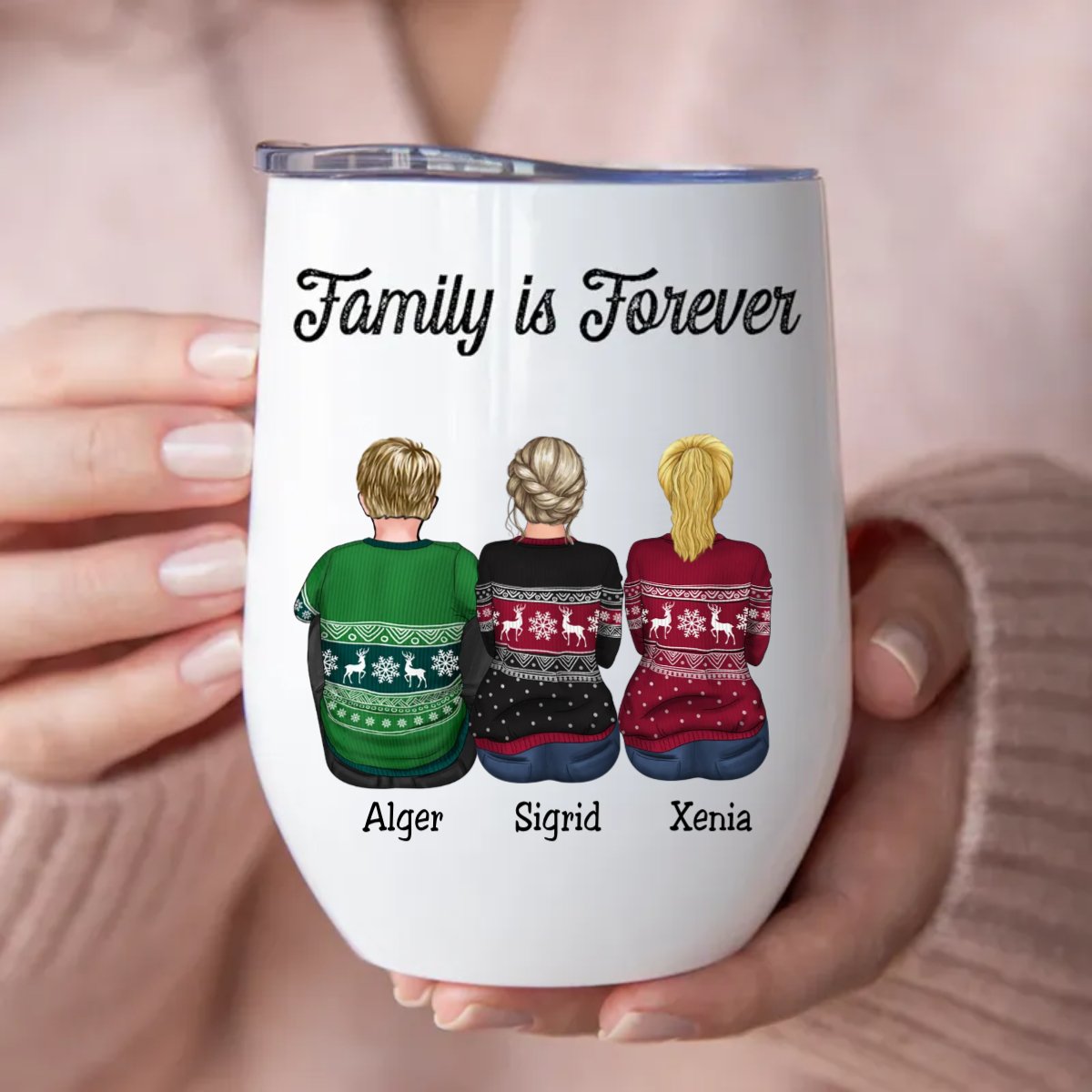 Family - Family Is Forever - Personalized Wine Tumbler T1 - Makezbright Gifts