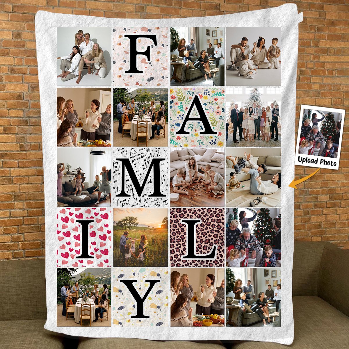 Family - Family Photo Collage - Personalized Blanket (HJ) - Makezbright Gifts