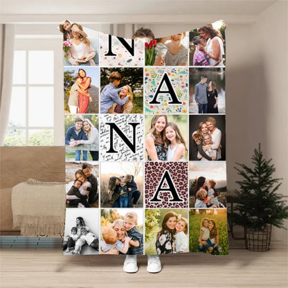 Family - Family Photo Collage - Personalized Blanket (HJ) - Makezbright Gifts