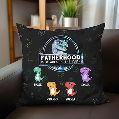 Family - Fatherhood Is A Walk In The Park - Personalized Pillow - Makezbright Gifts