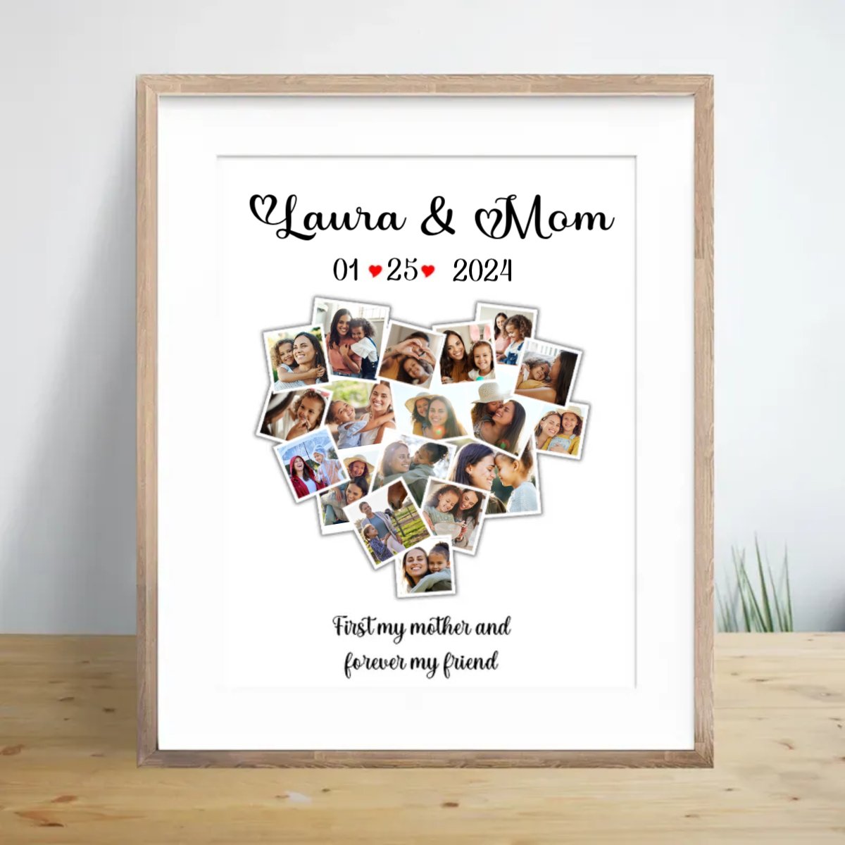 Family - First My Mother And Forever My Friend - Personalized Picture Frame - Makezbright Gifts