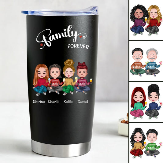 Family Forever Personalized Stainless Steel Tumbler - 20oz - Makezbright Gifts