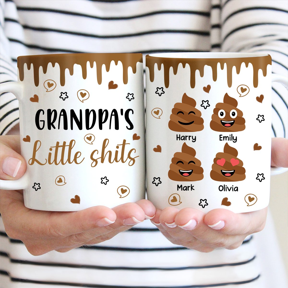 Family - Gift for Grandpa Little Shit - Personalized Mug (TB) - Makezbright Gifts