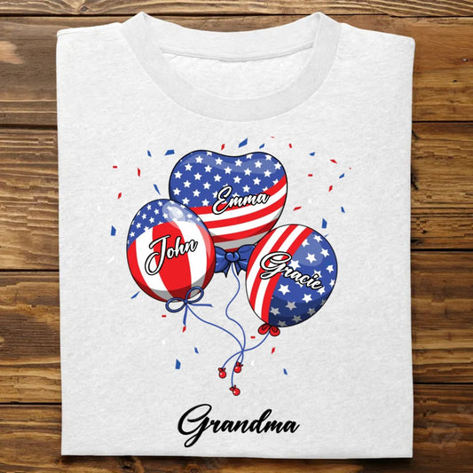 Family - Grandma Auntie Mom Little Balloon Kids - Personalized Unisex T - shirt - Makezbright Gifts