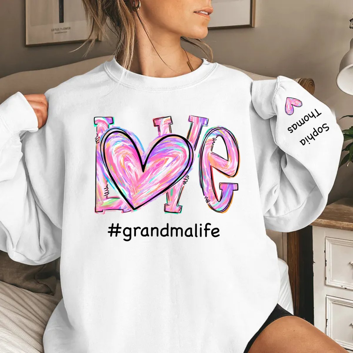 Family - Grandma Life Love Sweater - Personalized Sweater - Makezbright Gifts