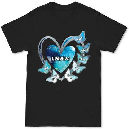 Family - Grandma, Mom Heart Butterfly Kids V2 - Personalized Unisex T - Shirt - Makezbright Gifts