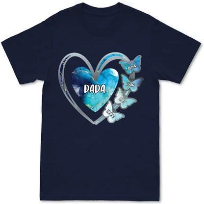 Family - Grandma, Mom Heart Butterfly Kids V2 - Personalized Unisex T - Shirt - Makezbright Gifts