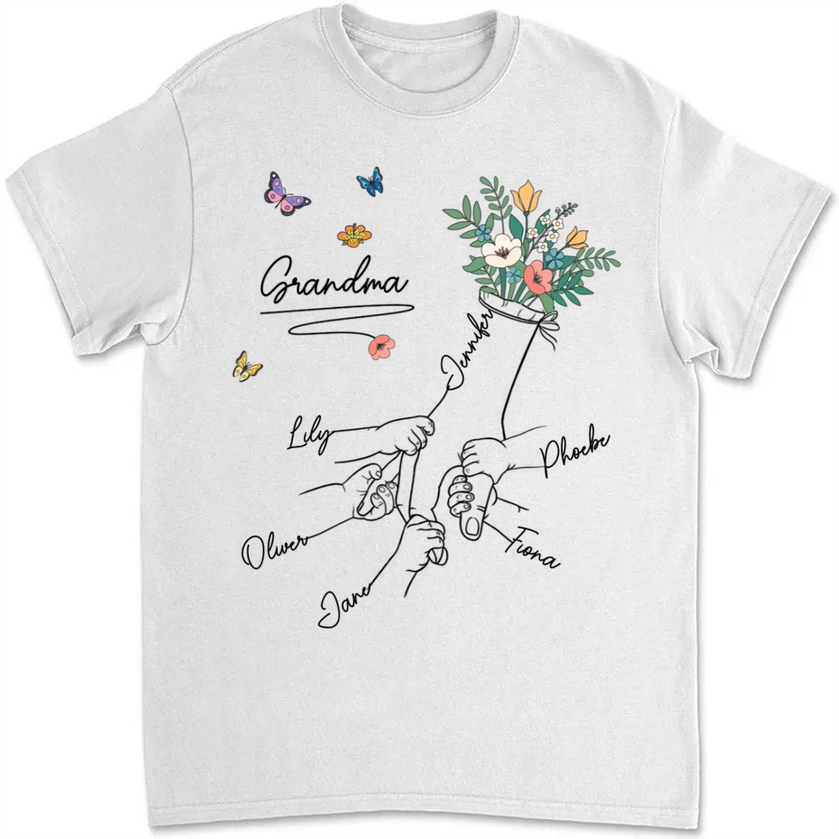 Family - Grandma Mom - Personalized T - shirt (VT) - Makezbright Gifts