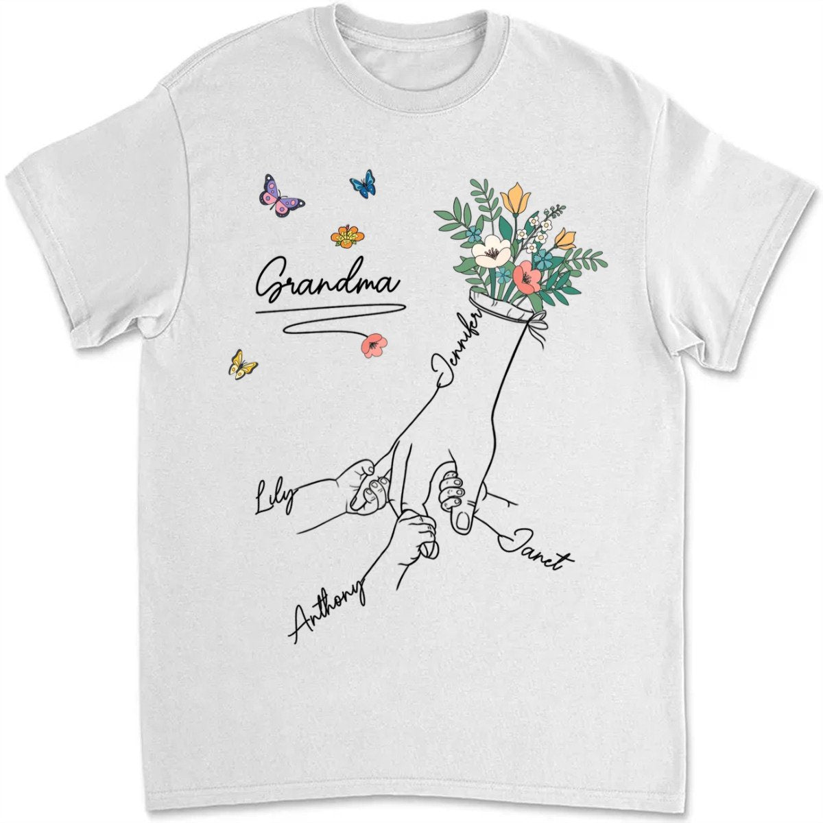 Family - Grandma Mom - Personalized T - shirt (VT) - Makezbright Gifts