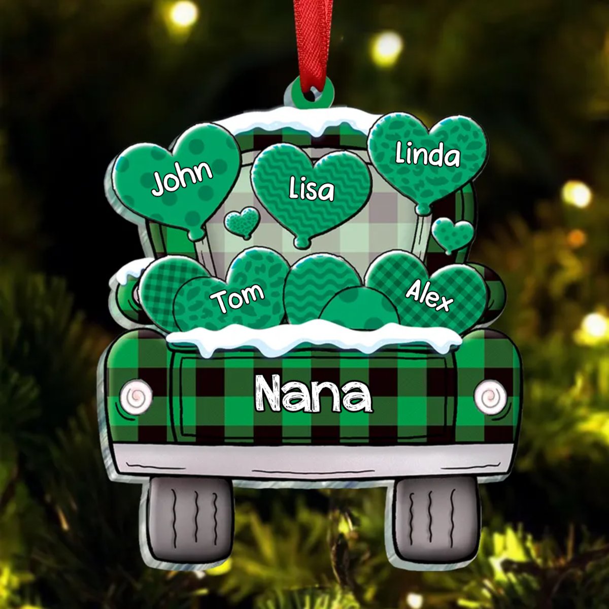 Family - Grandma Truck - Personalized Acrylic Ornament - Makezbright Gifts