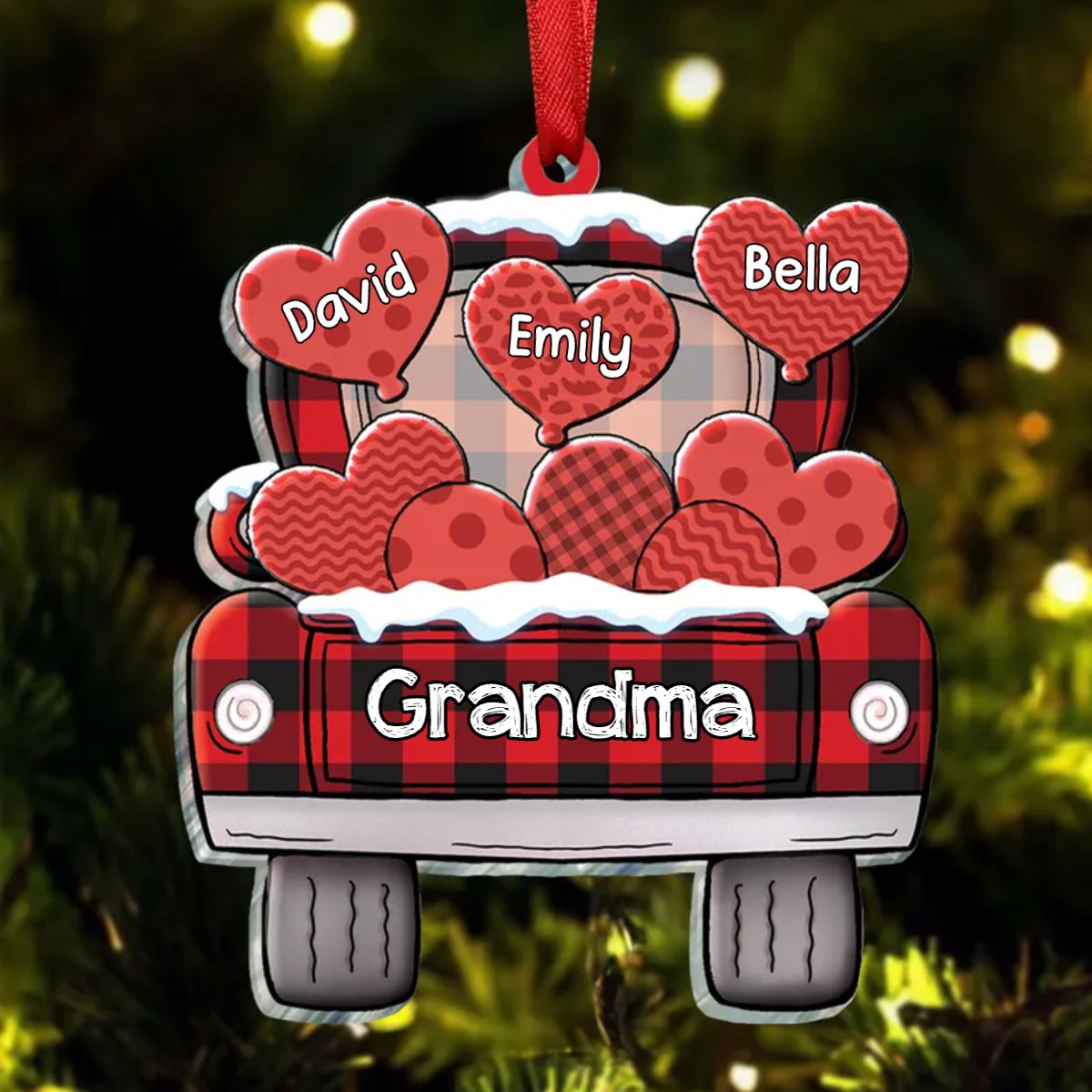 Family - Grandma Truck - Personalized Acrylic Ornament - Makezbright Gifts