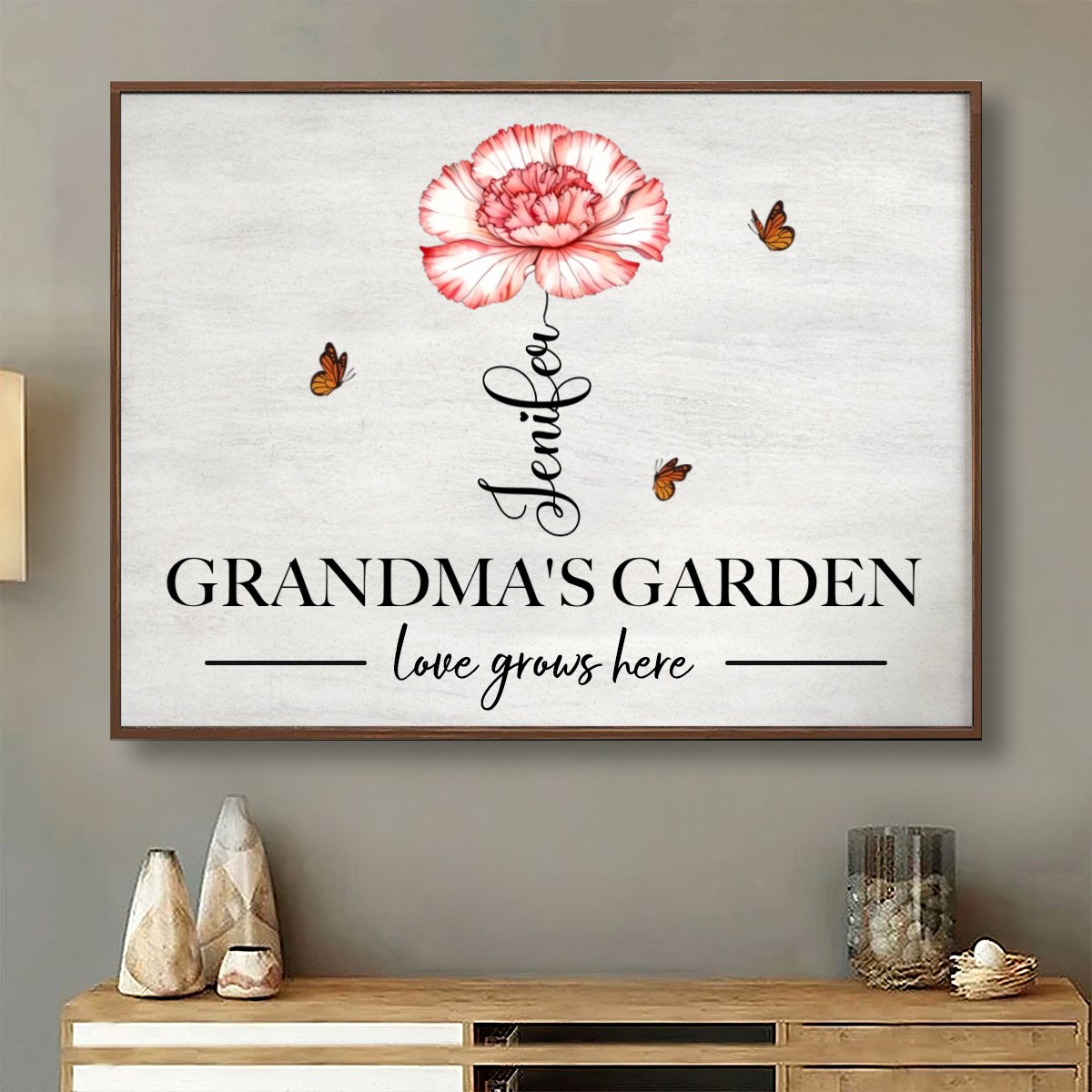 Family – Grandma‘s Garden Love Grows Here - Personalized Poster (II) - Makezbright Gifts