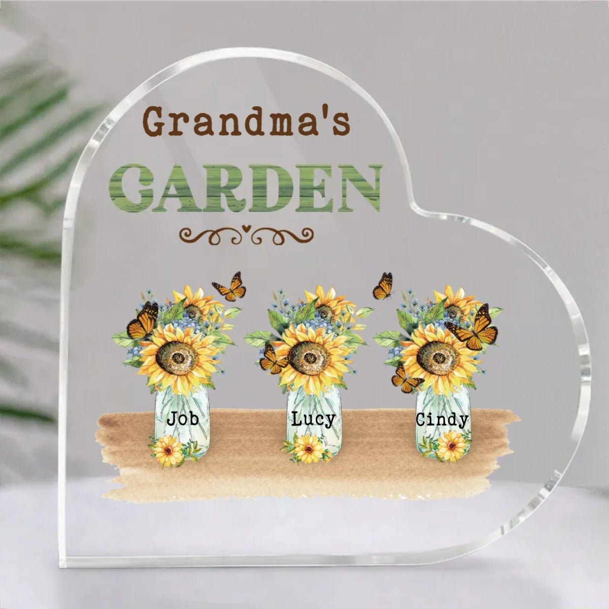 Family - Grandma's Garden - Personalized Acrylic Plaque - Makezbright Gifts