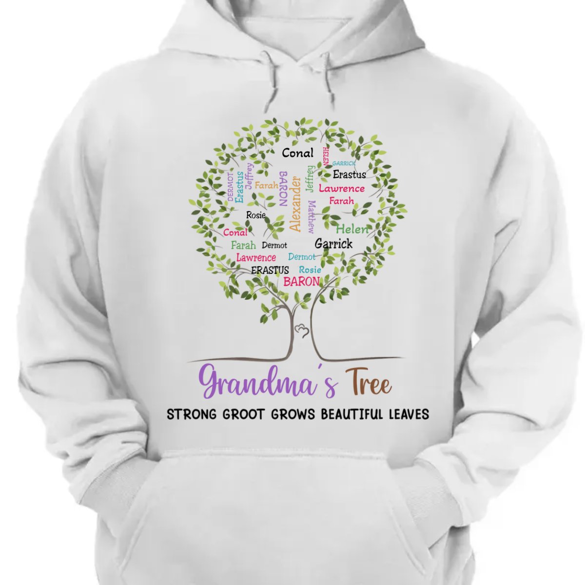 Family - Grandma's Tree Strong Groot Grows Beautiful Leaves - Personalized Unisex T - shirt, Hoodie, Sweatshirt - Makezbright Gifts