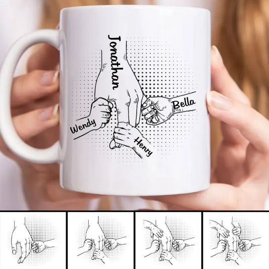 Family - Holding Family's Hands, We Are Always By Your Side V2 - Personalized Mug - Makezbright Gifts