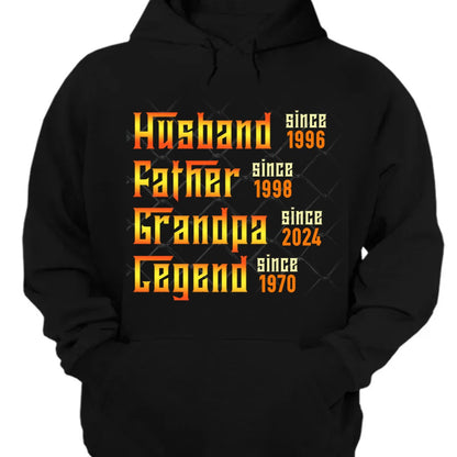 Family - Husband Father Grandpa Legend - Personalized Unisex T - shirt, Hoodie, Sweatshirt - Makezbright Gifts