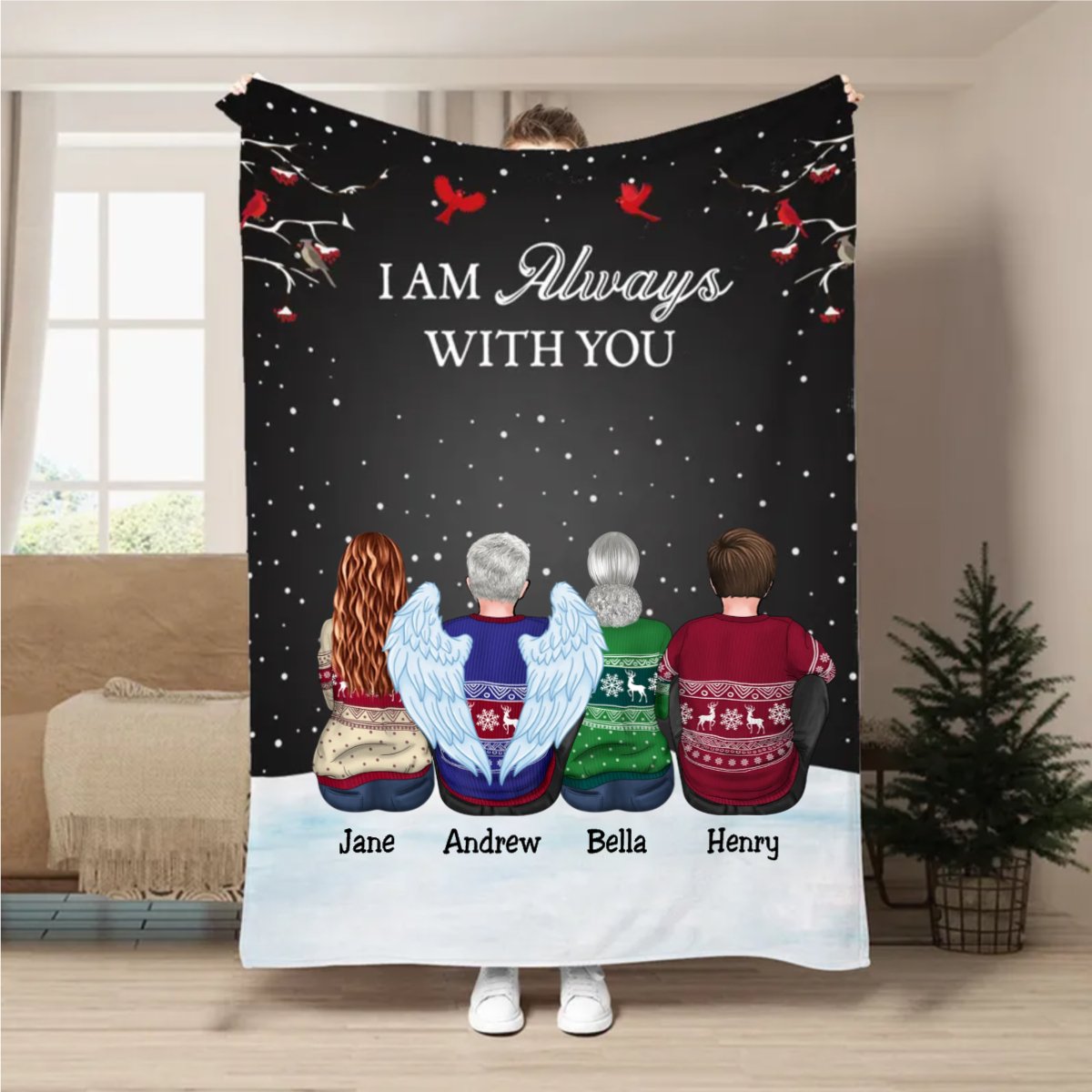 Family - I Am Always With You - Personalized Blanket - Makezbright Gifts