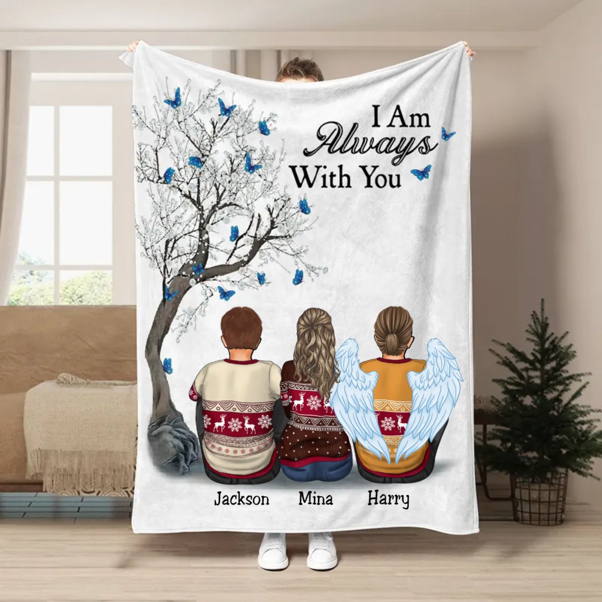 Family - I Am Always With You - Personalized Blanket (LH) - Makezbright Gifts