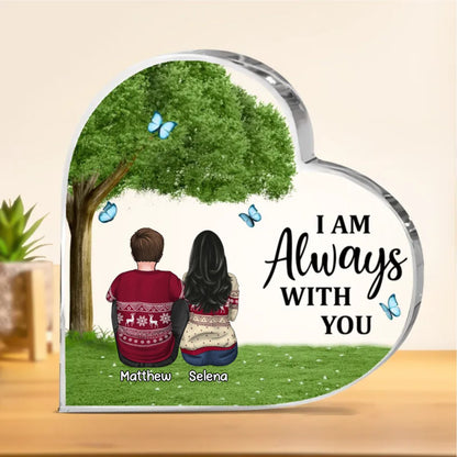 Family - I Am Always With You - Personalized Heart Acrylic Plaque - Makezbright Gifts