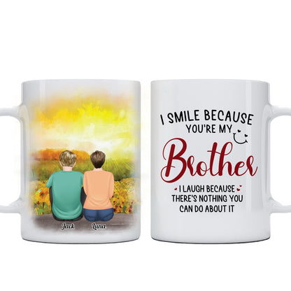 Family - I Smile Because You're My Brother - Personalized Mug - Makezbright Gifts