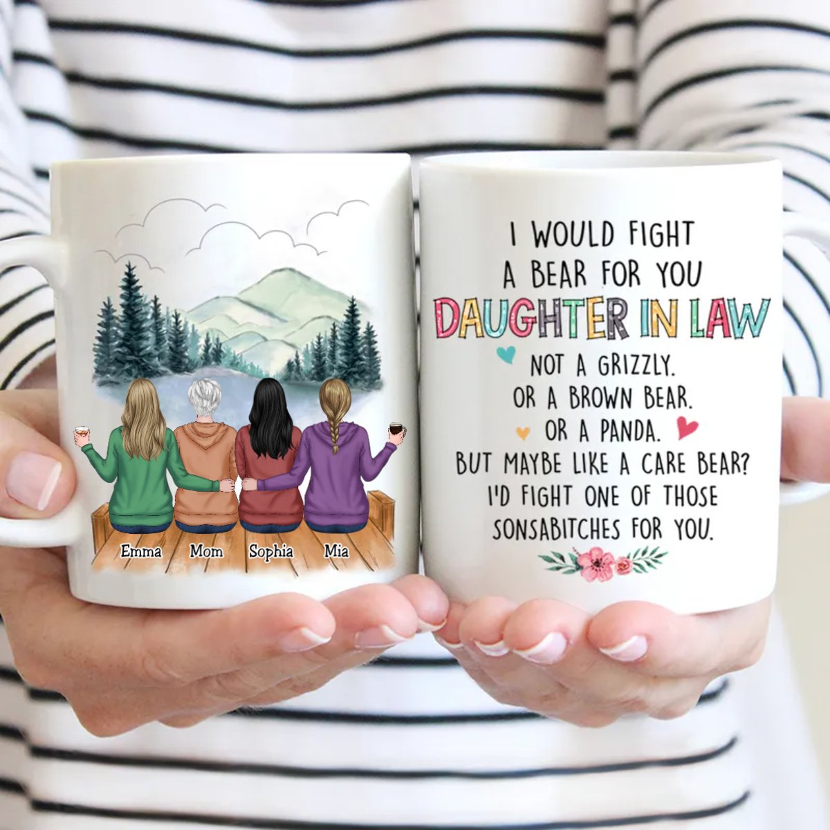 Family - I Would Fight A Bear For You Daughter In Laws - Personalized Mug - Makezbright Gifts