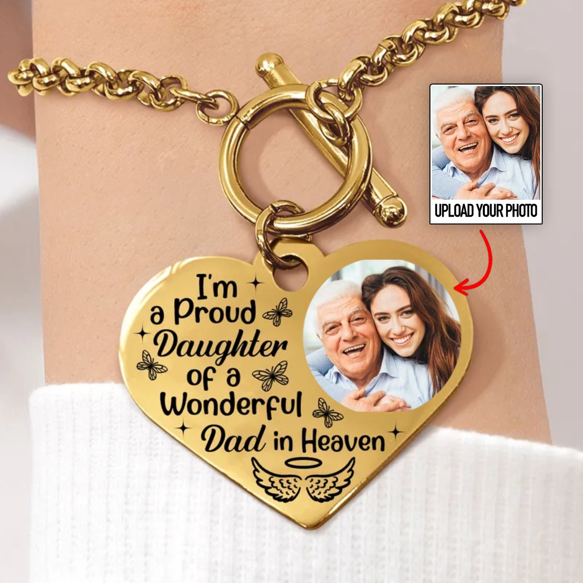 Family - I'm A Proud Daughter - Personalized Bracelet - Makezbright Gifts