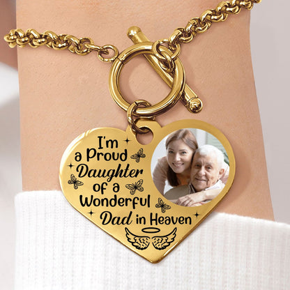 Family - I'm A Proud Daughter - Personalized Bracelet - Makezbright Gifts