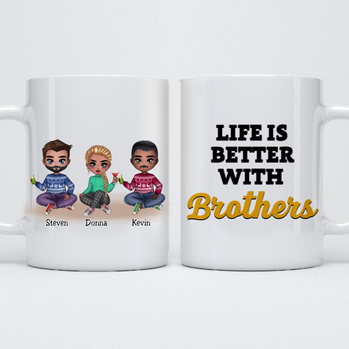 Family - Life Is Better With Brothers 4 - Personalized Mug - Makezbright Gifts