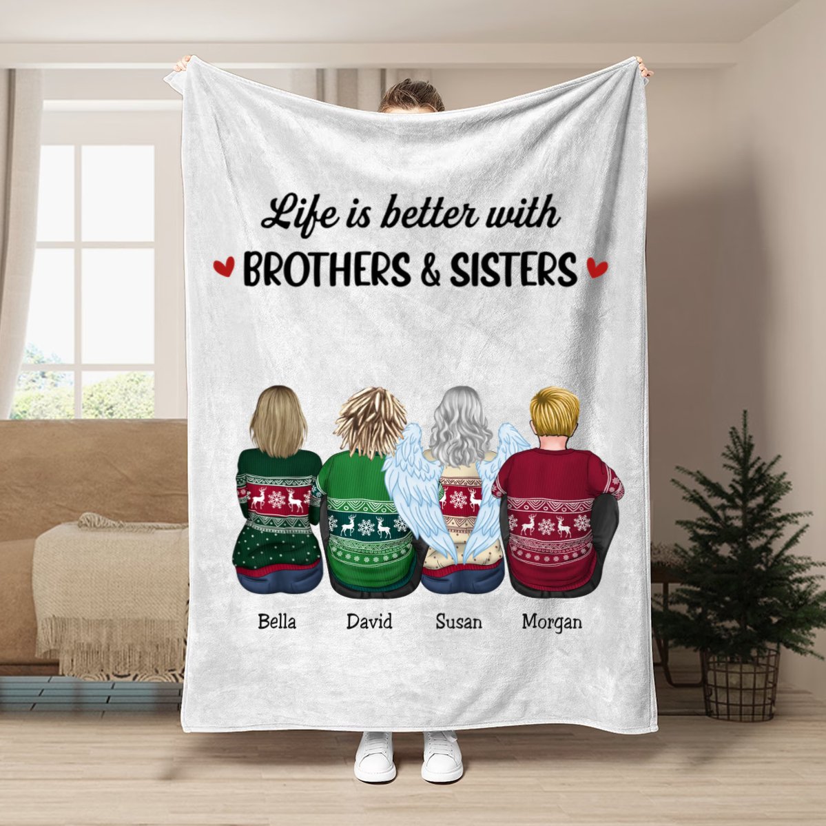 Family - Life Is Better With Brothers & Sisters - Personalized Blanket (BU) - Makezbright Gifts