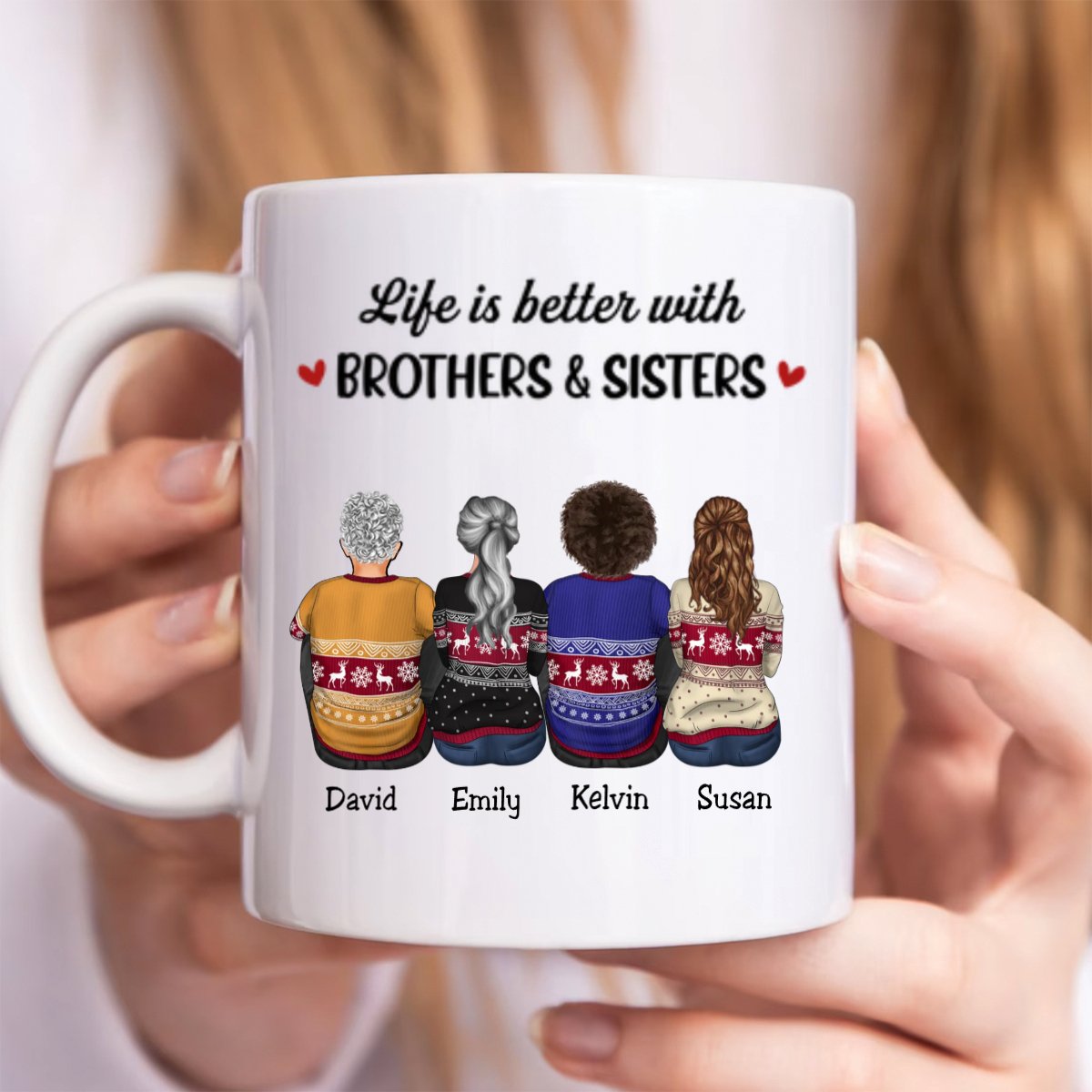 Family - Life Is Better With Brothers & Sisters - Personalized Mug (BU) - Makezbright Gifts