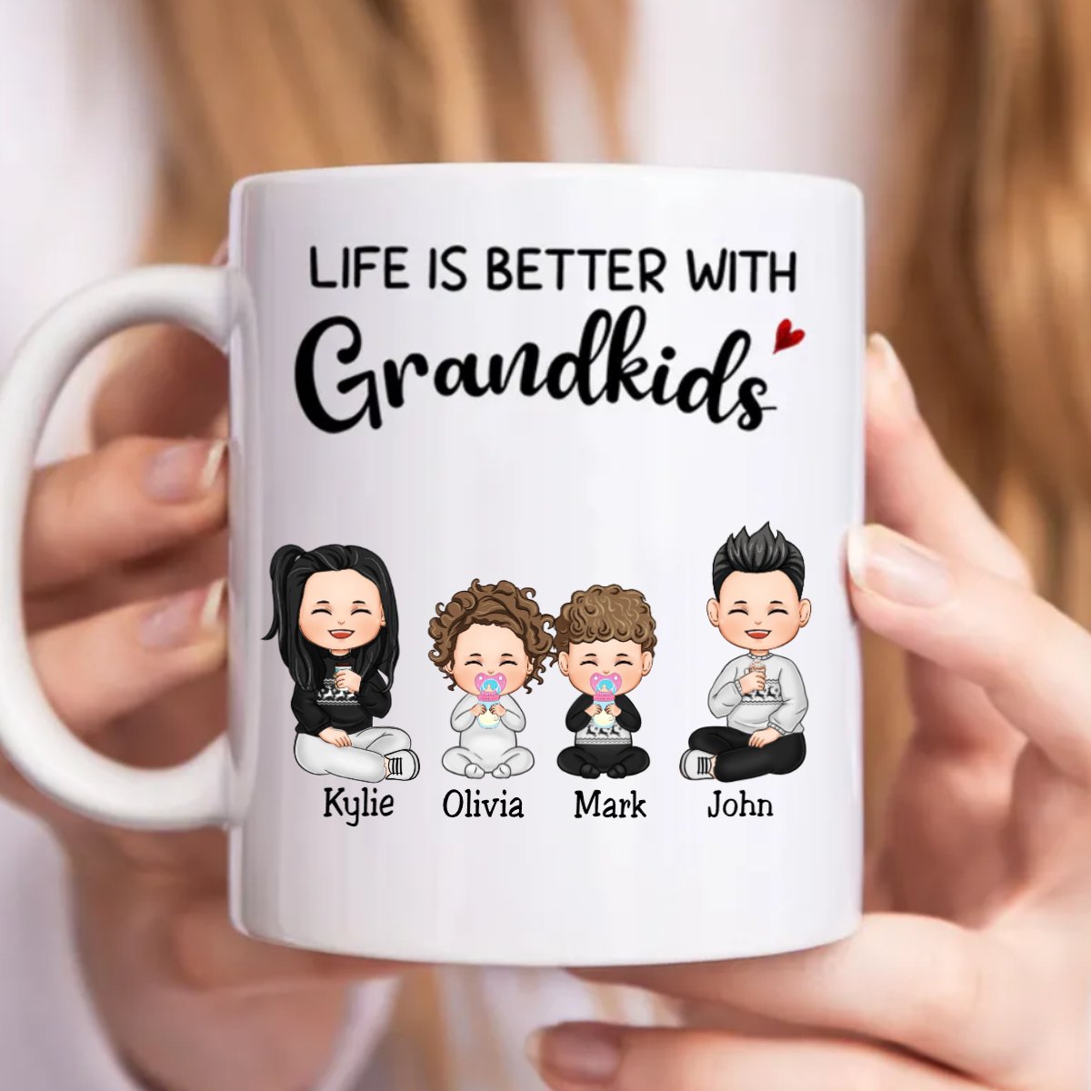 Family - Life Is Better With Grandkids - Personalized Mug - Makezbright Gifts