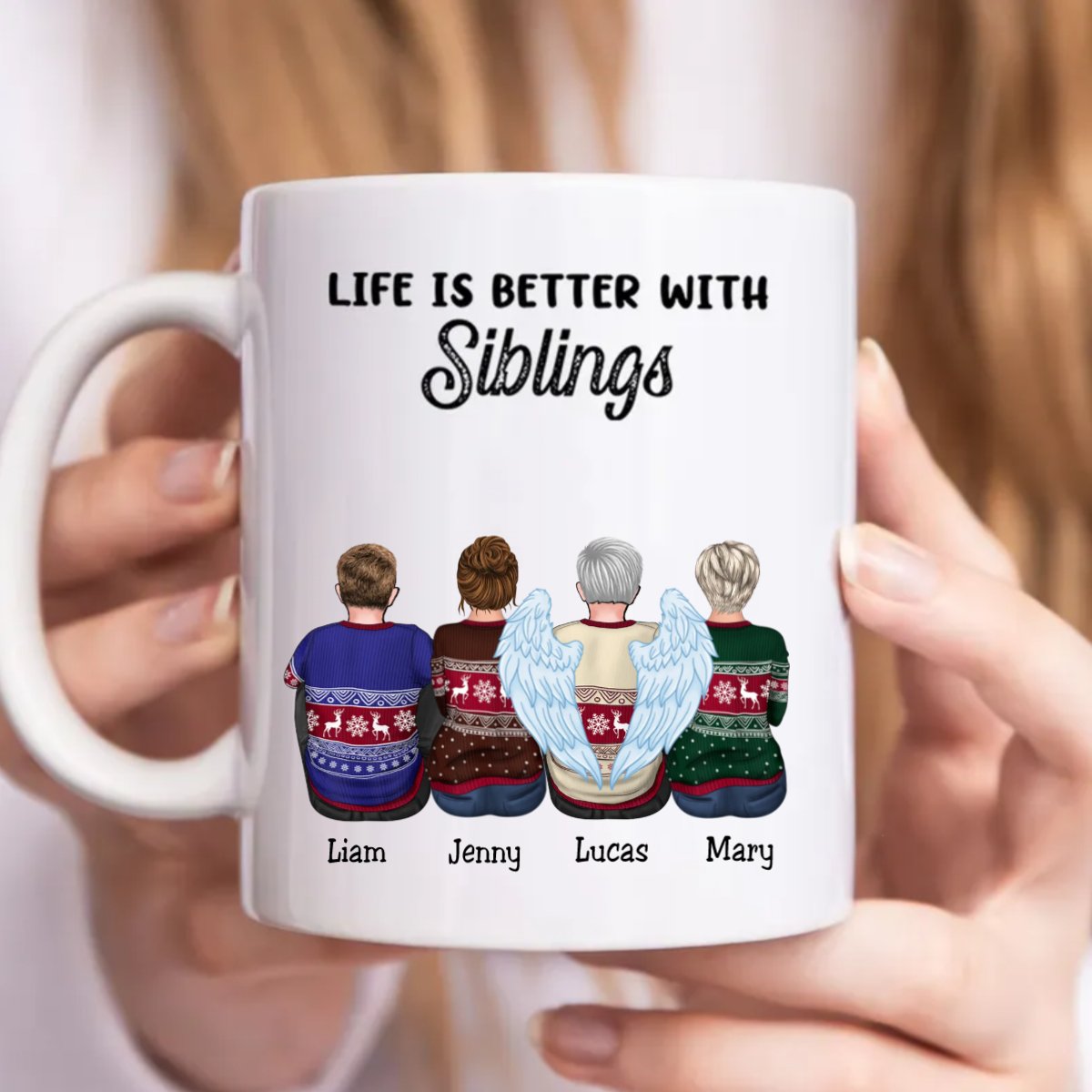 Family - Life Is Better With Siblings - Personalized Mug (LL) - Makezbright Gifts