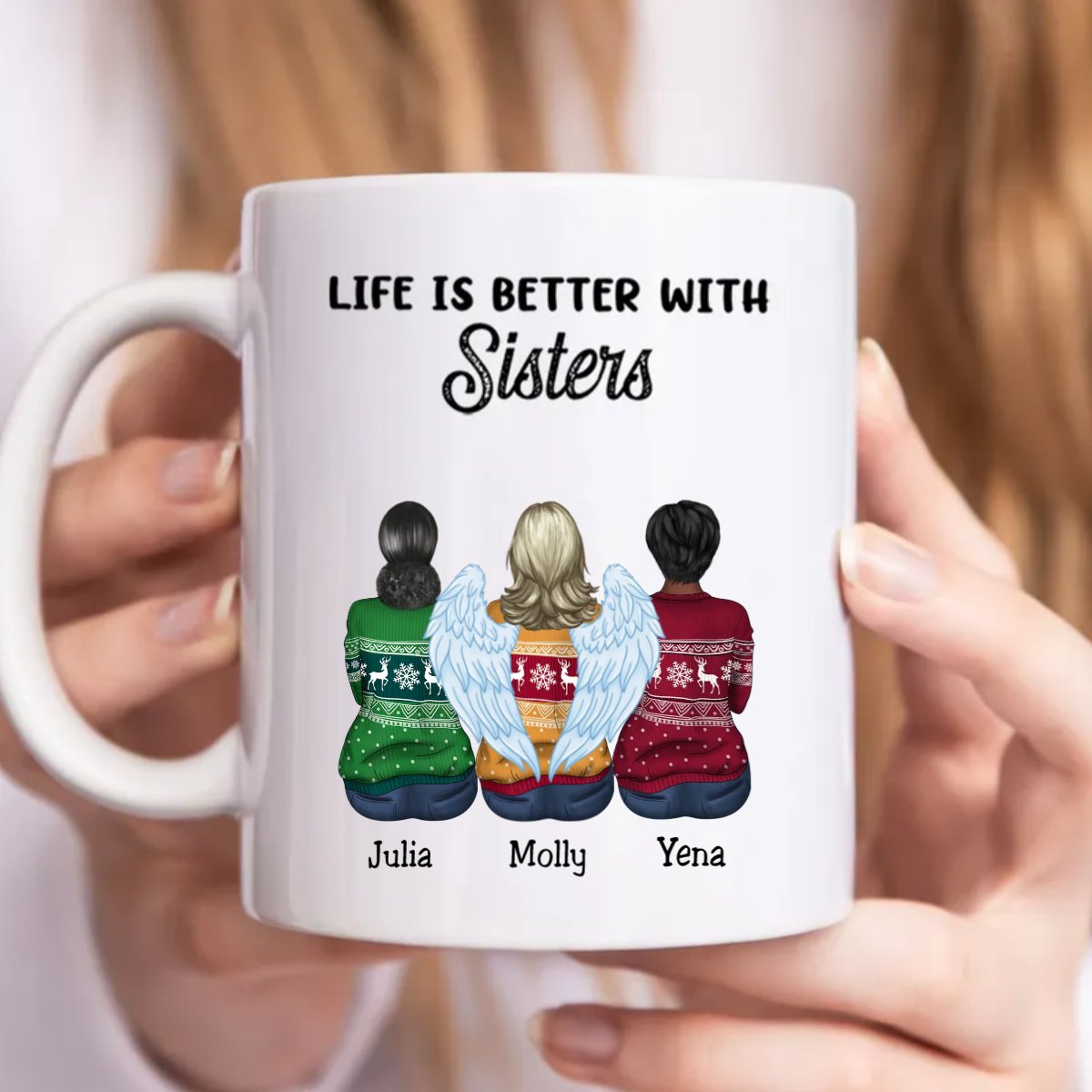 Family - Life Is Better With Sisters - Personalized Mug (LL) - Makezbright Gifts