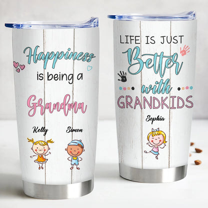 Family - Life Is Just Better With Grandkids - Personalized Tumbler - Gift For Grandma - Makezbright Gifts