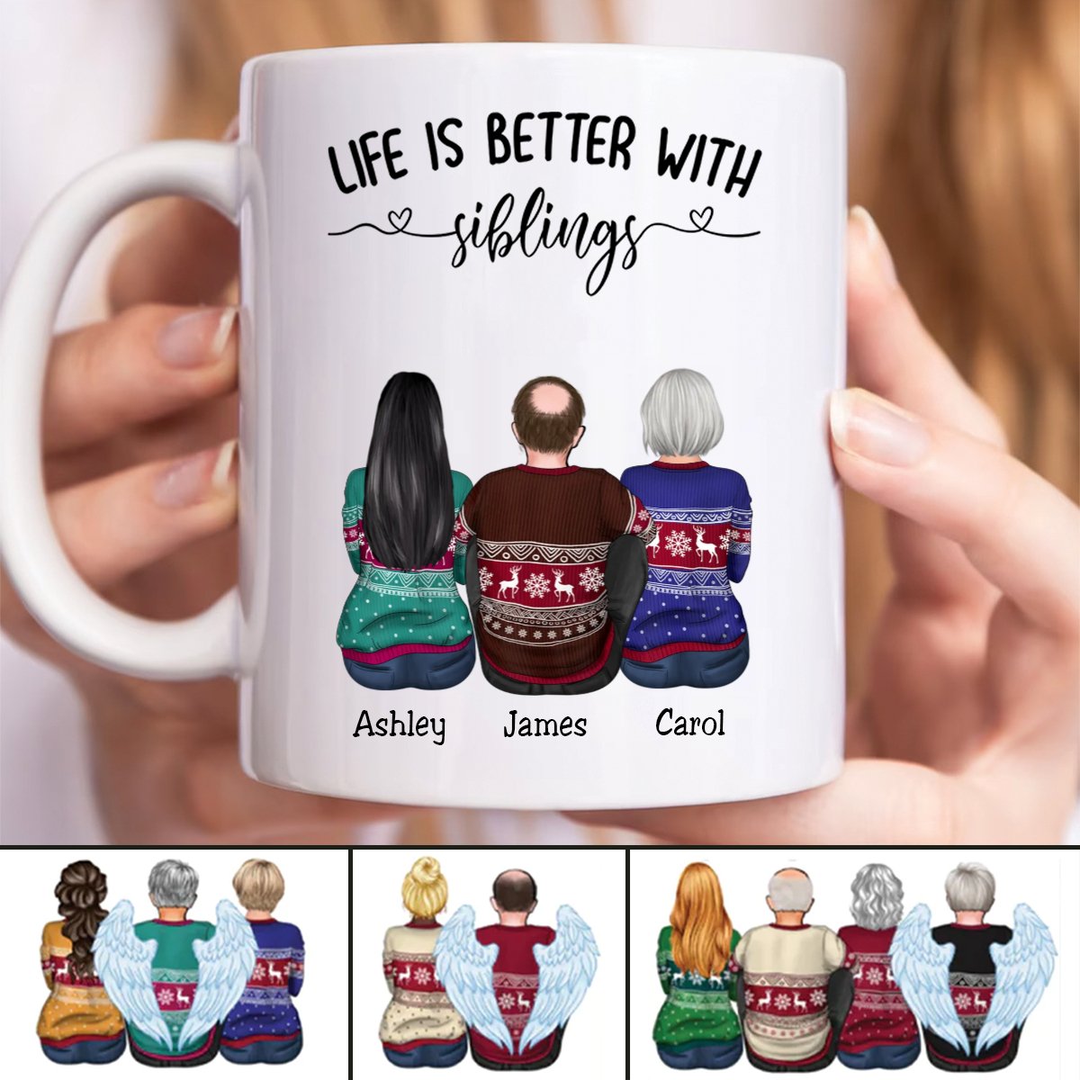 Family - Like Is Better With Siblings V2 - Personalized Mug - Makezbright Gifts