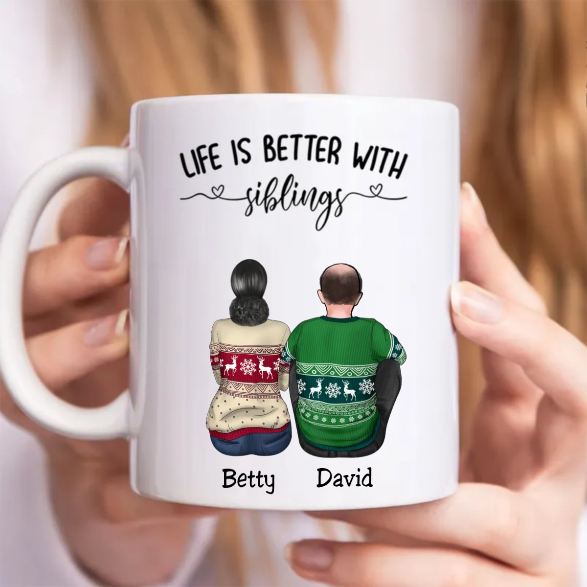 Family - Like Is Better With Siblings V2 - Personalized Mug - Makezbright Gifts