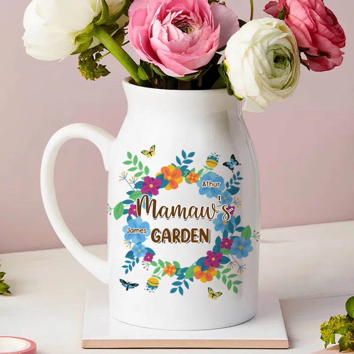 Family - Love Grows In Grandma's Garden - Personalized Flower Vase - Makezbright Gifts