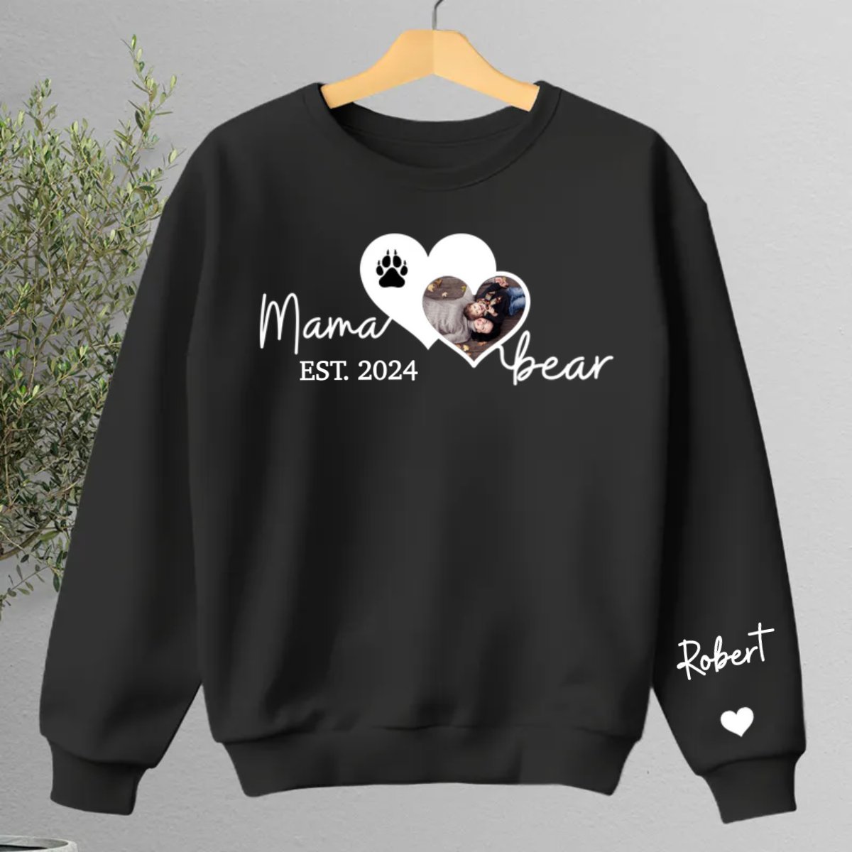 Family - Mama Bear Shirt With Kid Names On Sleeve - Personalized Sweater - Makezbright Gifts