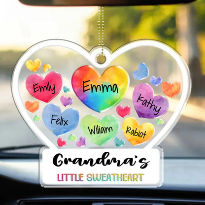 Family - Mom's Grandma's Little Sweethearts - Personalized Acrylic Car Hanger - Makezbright Gifts