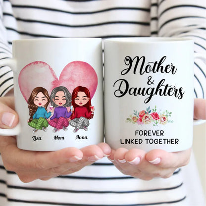 Family - Mother and Daughters A Bond That Can't Be Broken - Personalized Mug (LI) - Makezbright Gifts